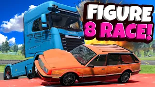 Semi Truck Figure 8 Race Was a MISTAKE in BeamNG Drive Mods Multiplayer!
