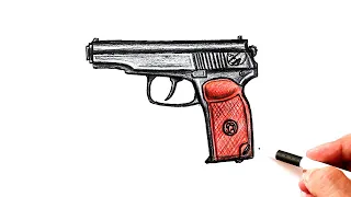 Как нарисовать Пистолет Макарова