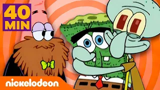 SpongeBob | 45 minut z dziwnie się zachowującymi postaciami ze SpongeBoba | Nickelodeon Polska