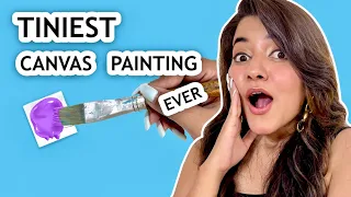 Painting on TINIEST Canvas 😱 | Mini Canvas Painting