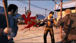 Chris Redfield VS Frank West VS Ash Williams - Ultimate Battle (GTA 5)