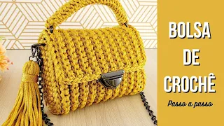 BOLSA DE CROCHÊ EM FIO NÁUTICO COM CANTOS PERFEITOS E ALINHADOS