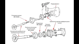 Замена правого подшипника переднего моста Mitsubishi Pagero4.