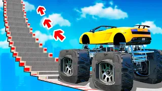 Which SQUARE WHEELS VEHICLE CLIMBS over the HIGHEST OBSTACLE in GTA 5?