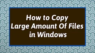 Robocopy Command For Copying Files| Robocopy Command In Windows | Copy Large Amount of Files Windows