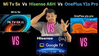 Mi TV 5X Vs Hisense A6H Vs OnePlus Y1s Pro | Best 4K Tv October 2022