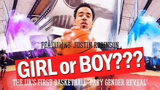 The 1st UK Basketball Baby Gender Reveal Dunk by Justin Robinson of the London Lions
