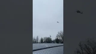 Military Black Hawk, Apache Helicopter Fly Over Heli Kalama Washington Pacific Northwest Military US