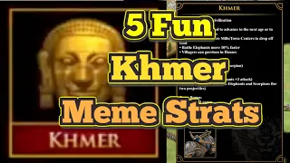 5 Stupid Khmer Meme Strategies for Multi Map Use. Khmer Have Never Been this Fun in AOE2!