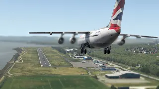 Big Jet Landings On Short Runway - Tiny Dundee Airport in Scotland