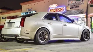 FAST nitrous CTS-V gaps cocky Turbo Z06! + Evo, Hellcat, 750hp G8 & M6 run on the STREET!