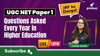 UGC NET 2021 | Questions Asked Every Year in Higher Education | Paper 1 | Toshiba Mam | Gradeup