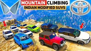 GTA 5: MAHINDRA CARS + TOYOTA CARS ⛰️ 9000+ FEET HIGHEST MOUNTAIN CLIMBING DRAG RACE 🔥 GTA 5 MODS!