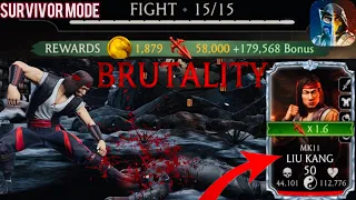 MK11 Liu Kang F5 Elder Tower Survivor Mode Gameplay MK Mobile | His Performance Amazing🤩