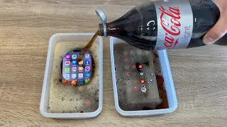 Samsung Galaxy S24 Ultra vs iPhone 15 Pro Max DIET COKE FREEZE Test! 24 Hours! WOW!