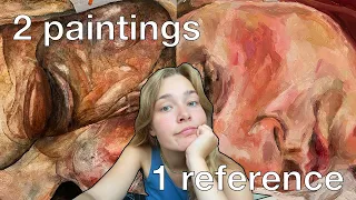 I painted two paintings based on the same reference