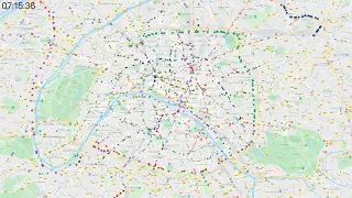 24 hours in Paris – RER/Metro/Bus/Tram traffic – 4K@60fps