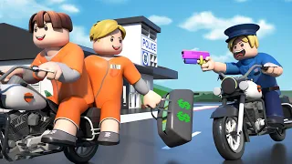 ROBLOX Brookhaven 🏡RP - FUNNY MOMENTS: Police Chase Bank Robbers   | Roblox Jack