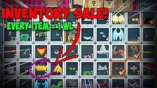 Growtopia | Selling All Inventory Items For 1 WL! (OMG)