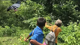 Amazing Two Boys Make Slingshot Traditional-How to make slingshot use wood