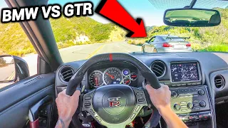 GTR VS BMW M4 CANYON RUN - POV DRIVE!!!