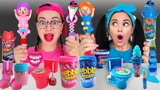 ASMR JELLY CANDY PINK BLUE PARTY 컬러 보틀 캔디 젤리 먹방 Mukbang Big Bottle Candy drink  by PelMen