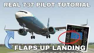 Flaps UP Landing Tutorial | ZIBO MOD 737 flown by Real Boeing 737 Captain