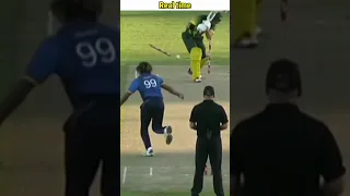 Lasith Malinga bowling action real time vs Rc20 | #rc20 #shorts