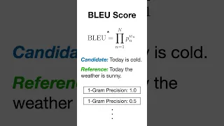 BLEU Score Explained #machinelearning #translation #bleu #nlp