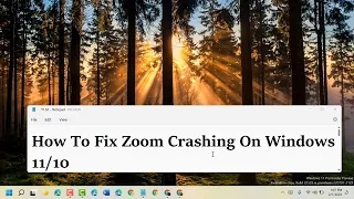 How To Fix Zoom Crashing On Windows 11/10