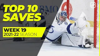 Top 10 Saves from Week 19 of the 2021-22 NHL Season