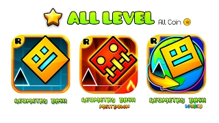 ALL LEVEL | GEOMETRY DASH 1.0 ~ 2.1 + MELTDOWN + WORLD / 34 Levels All Coin (RopTop's 2013 ~ 2017)