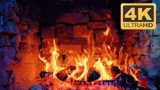 Warm Relaxing Fireplace with Crackling Fire Sounds 3 Hours 🔥 Burning Fireplace 4K Screensaver for TV