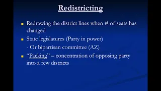 Gov 2.09 - Reapportionment & Redistricting