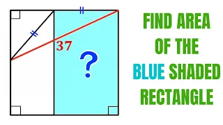 Think outside the Box | Find area of the Blue shaded rectangle | Important Geometry skills explained