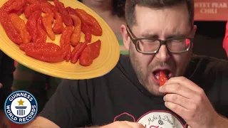 Most ghost peppers eaten in one minute! - Guinness World Records