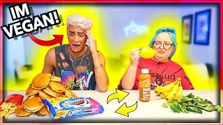 I swapped DIETS with my Girlfriend for 24 Hours! *Bad Idea*