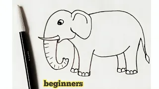 Draw the easily Elephant | Colouring elephant drawing and step by step...