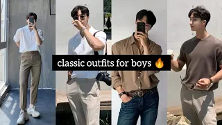 classic outfits for boys 🔥🖤✨#classic #fypシ #aesthetic #koreafashion #boysoutfits#girloutfit #seoul