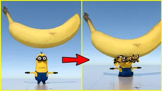 I threw a 1000 kg Banana on a Minion!!! 🙃
