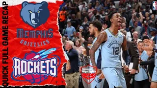 NBA FULL GAME RECAP: Houston Rockets vs Memphis Grizzlies | NBA 2019-2020 SEASON