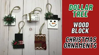 $1 Dollar Tree Tumbling Tower/Jenga Block DIY Christmas Ornaments | Dollar Tree Christmas Ornaments