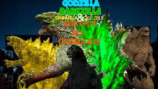 Godzilla, DarkZilla, Godoro/Chopa & CoenZilla: Destroy all Godzillas! (FULL MOVIE)