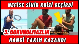 PAZARTESİ 3. DOKUNULMAZLIK OYUNU KAZANAN TAKIM İFŞA, SURVİVOR NEFİSE SİNİR KRİZİ GEÇİRDİ 1 MAYIS !