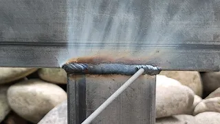 horizontal position welding technique on thin square pipes | stick welding for beginners