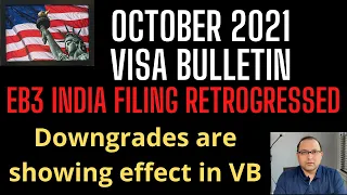 October 2021 Visa Bulletin - EB3 retrogressed, EB2 will continue to move forward