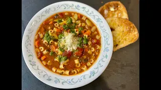 MINESTRONE WITH PESTO | HEARTY ITALIAN SOUP | Vegetarian Medley by Madhavi