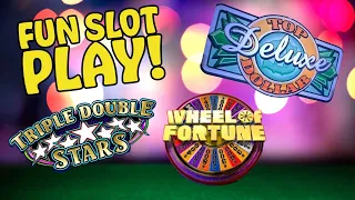 ⭐️ Triple Double Stars ⭐️ Wheel of Fortune 🎰 Top Dollar DELUXE! Slot Machine live play!