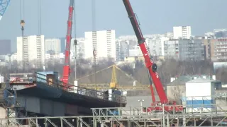 Строительство Юго-Восточной хорды, платформа Москворечье (13.03.2022)