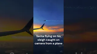 Santa Claus caught on camera from a plane #shorts #santa #christmas